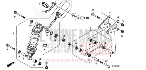 COUSSIN ARRIERE (CBR600RA) CBR600RAA de 2010